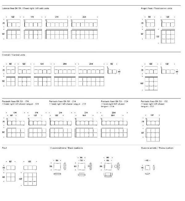 Divano angolare in tessuto con fodera removibile Pixel Saba fabbrica SABA dall'Italia. Foto №21