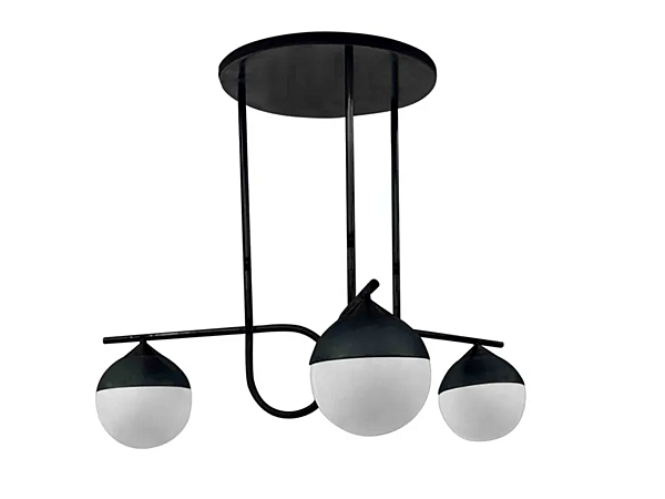 Lampada a sospensione in vetro e ferro LED Node CORTEZARI 1463, 1466 fabbrica CORTE ZARI dall'Italia. Foto №2