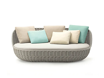 Divano a due posti in poliestere con schienale imbottito PAOLA LENTI ORBITRY B143ME