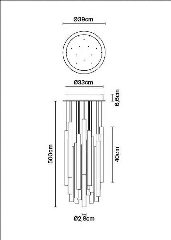 Lampada a sospensione in vetro borosilicato multispot Fabbian Tooby fabbrica Fabbian dall'Italia. Foto №14