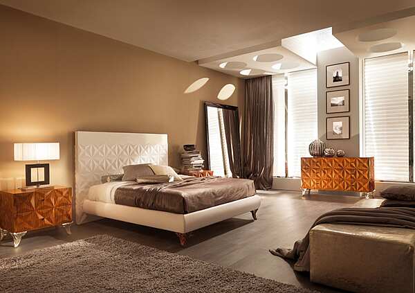 Letto matrimoniale in pelle con testiera imbottita DIAMOND Bizzotto Italia fabbrica Bizzotto Italia dall'Italia. Foto №3
