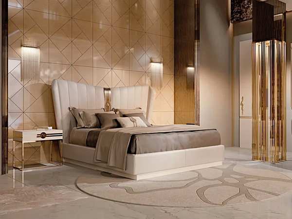 Letto matrimoniale con testata alta in tessuto Bizzotto Italia collezione Symphony fabbrica Bizzotto Italia dall'Italia. Foto №3