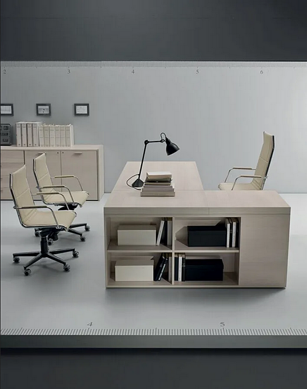 Scrivania executive in legno a forma di L con cassetti Blade i 4 Mariani fabbrica i 4 Mariani dall'Italia. Foto №8