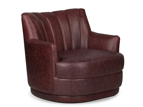 Poltrona in pelle imbottita con braccioli prugna BRABBU fabbrica BRABBU dall'Italia. Foto №1
