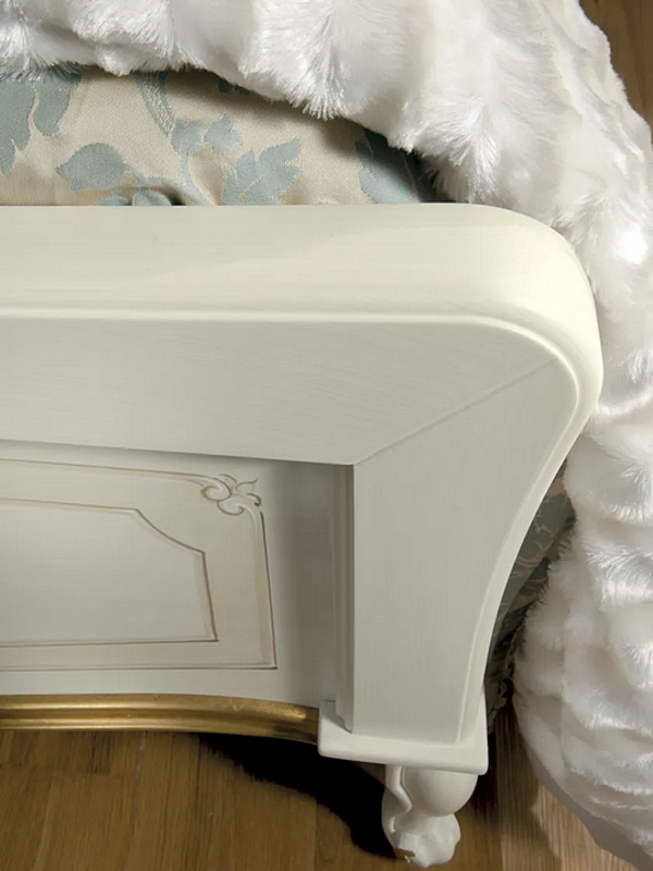 Letto matrimoniale in legno con testata imbottita CASA +39 LA FENICE 1302, 1304 fabbrica CASA +39 dall'Italia. Foto №2