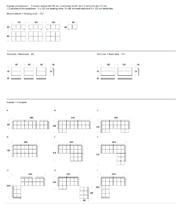 Divano angolare in tessuto con fodera removibile Pixel Saba fabbrica SABA dall'Italia. Foto №22