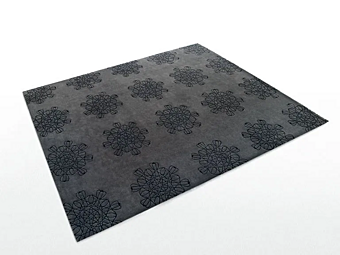 Tappeto in lana tinta unita con motivo floreale arabesco PAOLA LENTI