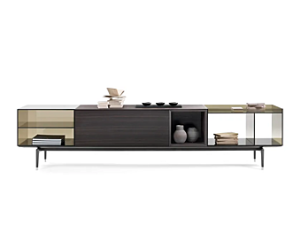 Credenza in legno e vetro con ante a ribalta FLEXFORM JEREMY
