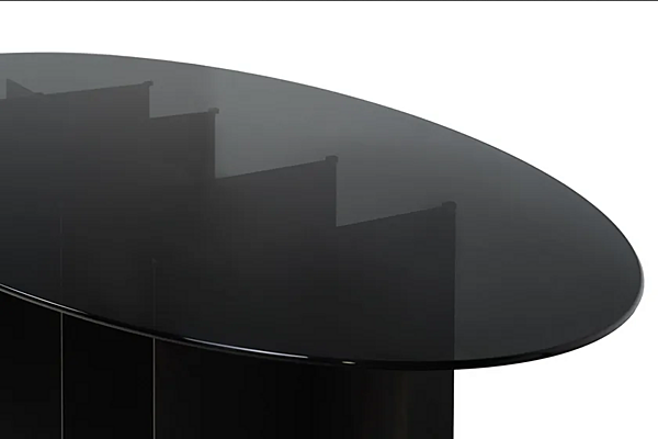 Tavolo da pranzo ovale in vetro CHELINI ROY fabbrica CHELINI dall'Italia. Foto №6