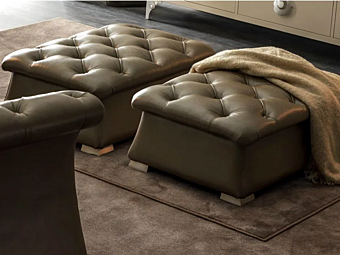 Pouf in pelle tufted Pascal CORTEZARI 687