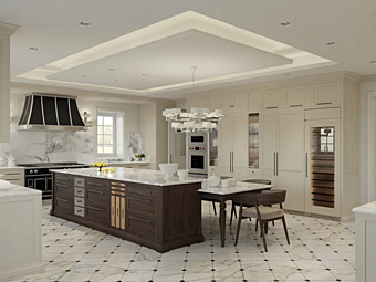 Cucina in stile inglese con isola in legno Martini Interiors Beth