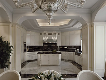 Cucina in legno su misura con isola Essenza Charme Martini Interiors