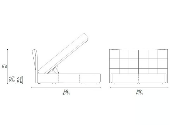 Letto matrimoniale con testata imbottita in pelle POLTRONA FRAU AURORA DUE fabbrica POLTRONA FRAU dall'Italia. Foto №10