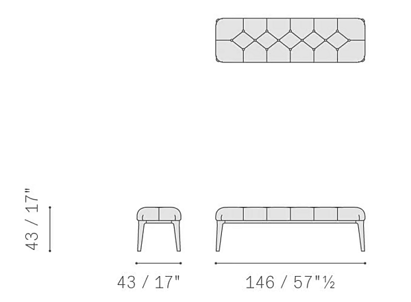Panca in pelle tufted con schienale imbottito POLTRONA FRAU GLENN fabbrica POLTRONA FRAU dall'Italia. Foto №4