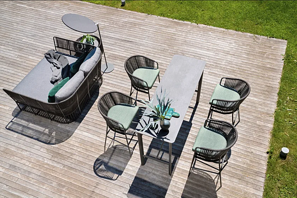 Letto da giardino in alluminio verniciato a polvere con schienale morbido VARASCHIN Tibidabo Compact 1440, 1440A fabbrica VARASCHIN dall'Italia. Foto №2