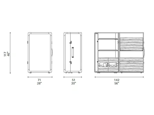 Барный шкаф из дерева POLTRONA FRAU ISIDORO fabbrica POLTRONA FRAU dall'Italia. Foto №3