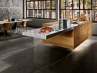 Cucina con isola in legno LAGO 36E8 Wildwood fabbrica LAGO dall'Italia