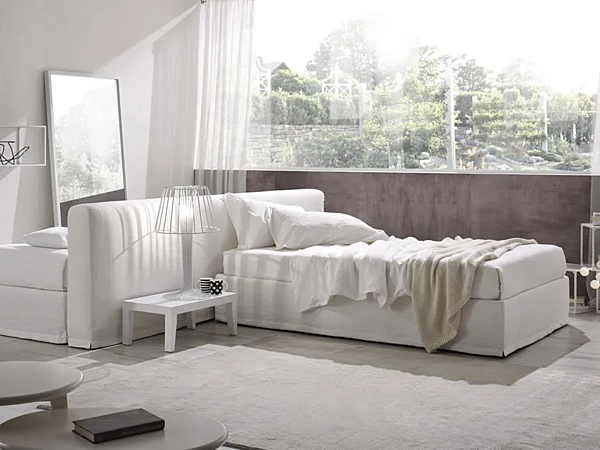 Letto contenitore con testata imbottita Wonder Duomo Design fabbrica Duomo Design dall'Italia. Foto №1
