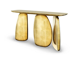 Console rettangolare in foglia d'oro ARDARA BRABBU