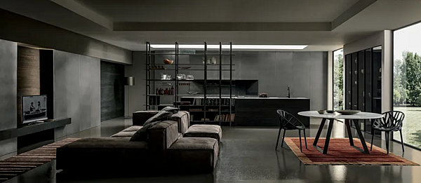 Parete di stoccaggio in rovere con illuminazione integrata MODULNOVA BLADE fabbrica Modulnova dall'Italia. Foto №6