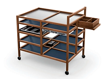 Carrello da servizio in legno CASSINA fabbrica CASSINA dall'Italia