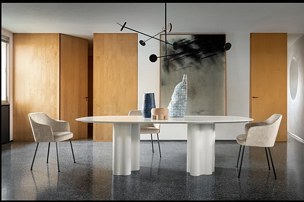 Tavolo ovale con base in poliuretano e piano in MDF laccato Saba Teatro Magico fabbrica SABA dall'Italia. Foto №3