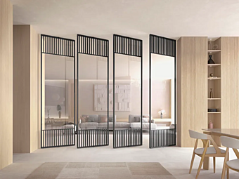 Porta pivotante in vetro e alluminio Bilico Syncro BARAUSSE fabbrica BARAUSSE dall'Italia