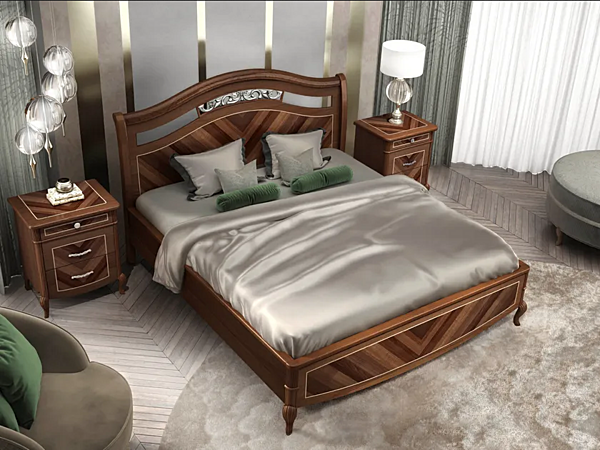 Letto matrimoniale in legno con testata alta CASA +39 PRESTIGE 2 C22017 fabbrica CASA +39 dall'Italia. Foto №2