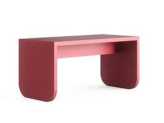 Panca in legno con schienale imbottito Nidi Dory