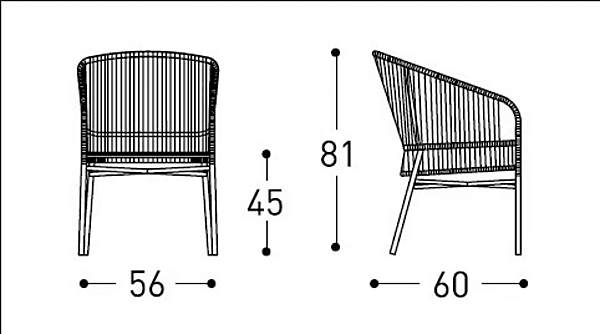 Sedia in alluminio verniciato a polvere con braccioli Cricket VARASCHIN 2989, 2989L fabbrica VARASCHIN dall'Italia. Foto №10