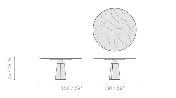Tavolo da pranzo rotondo con piano in marmo Mesa Due POLTRONA FRAU fabbrica POLTRONA FRAU dall'Italia. Foto №3