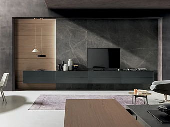 Sistema TV a parete in legno Blade MODULNOVA