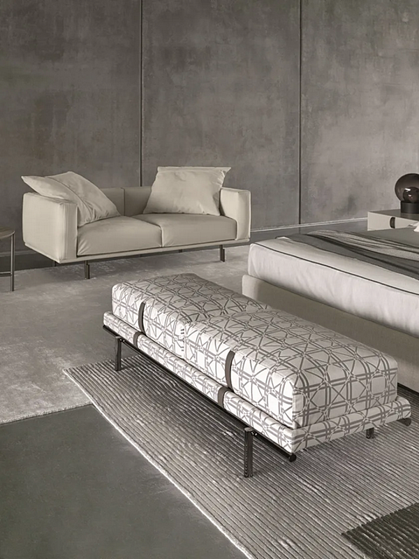 Panchina in tessuto imbottito Flou collezione New Bond fabbrica Flou dall'Italia. Foto №6