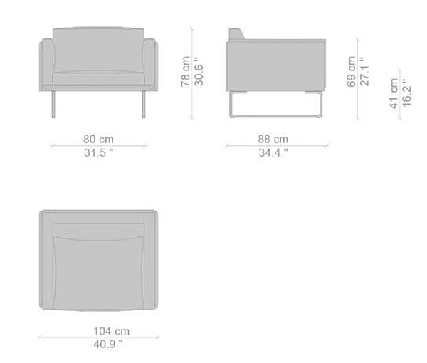 Poltrona con braccioli in tessuto imbottito CASSINA 8 fabbrica CASSINA dall'Italia. Foto №3