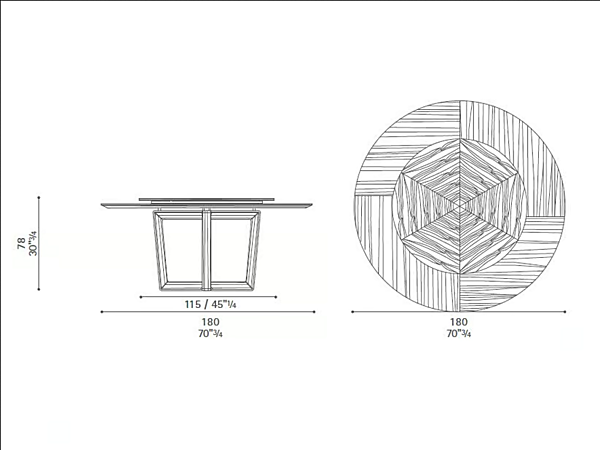 Tavolo rotondo con piano girevole in legno POLTRONA FRAU Bolero fabbrica POLTRONA FRAU dall'Italia. Foto №2
