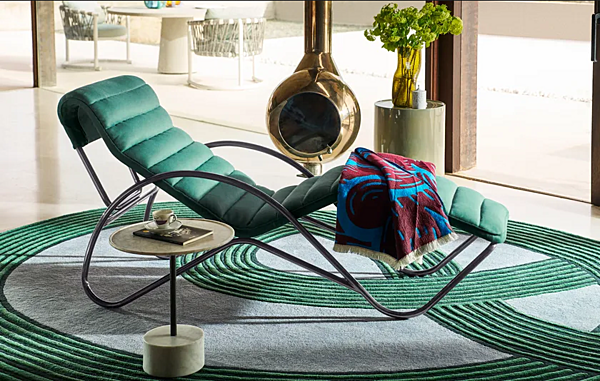 Chaise longue in tessuto con rivestimento sfoderabile CASSINA Indochine fabbrica CASSINA dall'Italia. Foto №3