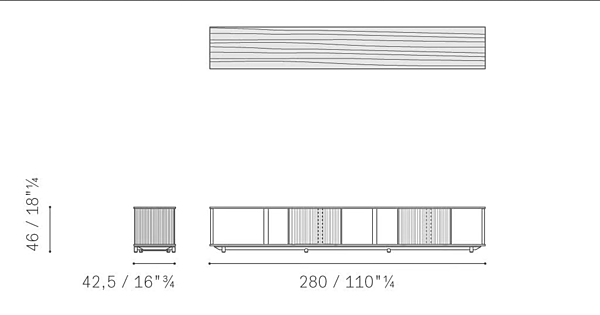 Mobile TV in legno di rovere POLTRONA FRAU collezione Lloyd fabbrica POLTRONA FRAU dall'Italia. Foto №3