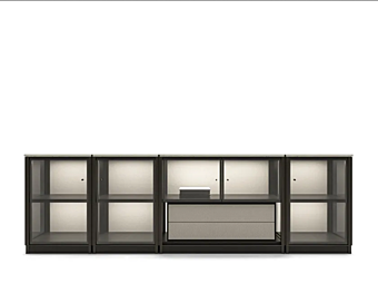 Credenza modulare con illuminazione integrata in legno GIORGETTI DOMUS