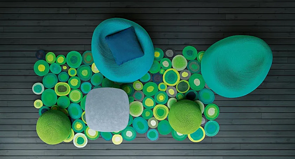 Tappeto geometrico fatto a mano in tessuto PAOLA LENTI Ellissi fabbrica PAOLA LENTI dall'Italia. Foto №2