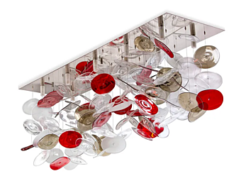 Lampada a sospensione in vetro di Murano fatta a mano Hydiscus MULTIFORME PL7670-2