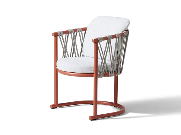 Sedia da giardino in alluminio verniciato a polvere e tessuto con braccioli CASSINA TRAMPOLINE fabbrica CASSINA dall'Italia. Foto №1