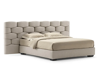 Letto matrimoniale con testata imbottita Flou Majal