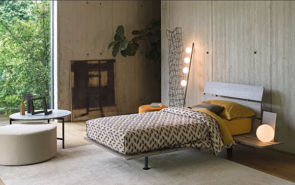 Letto singolo in legno Tadao Flou fabbrica Flou dall'Italia. Foto №5