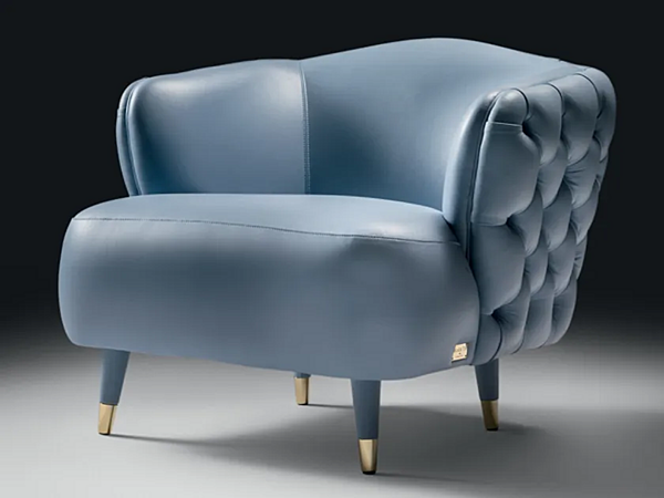 Poltrona in pelle tufted con braccioli Black Tie Savoi SAV10C, SAV10L fabbrica Black Tie dall'Italia. Foto №2