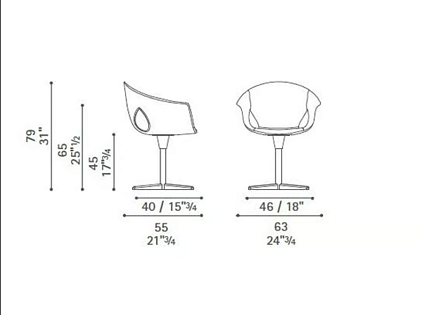 Poltrona in pelle con braccioli e base a 4 razze Ginger Ale Poltrona Frau fabbrica POLTRONA FRAU dall'Italia. Foto №4