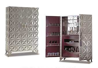 Mobile da bagno con ante in foglia d'argento Diamond Bizzotto Italia 548