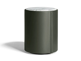 Tavolino da notte rotondo in pelle POLTRONA FRAU Stock N Roll