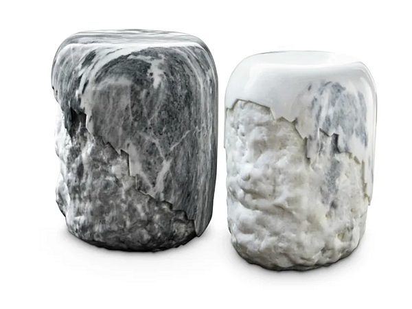 Sgabello in marmo Carrara basso BRABBU Yoho fabbrica BRABBU dall'Italia. Foto №3