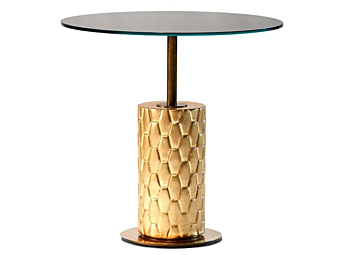 Tavolino laterale alto in vetro rotondo Snake MARIONI 02142T fabbrica MARIONI dall'Italia