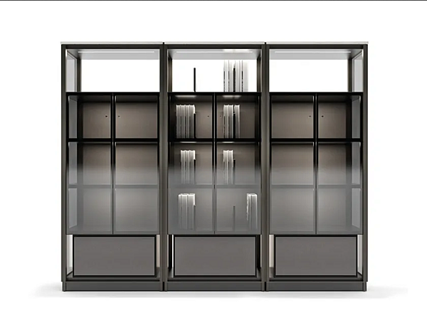 Libreria modulare con luci integrate in legno GIORGETTI DOMUS fabbrica GIORGETTI dall'Italia. Foto №1